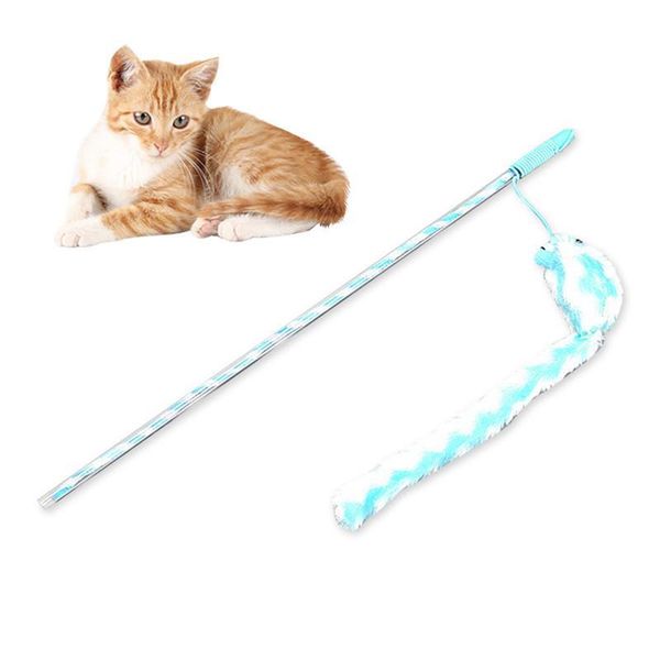 

cat toys high-quality feather small bell wand kitten teaser turkey interactive stick toy wire chaser