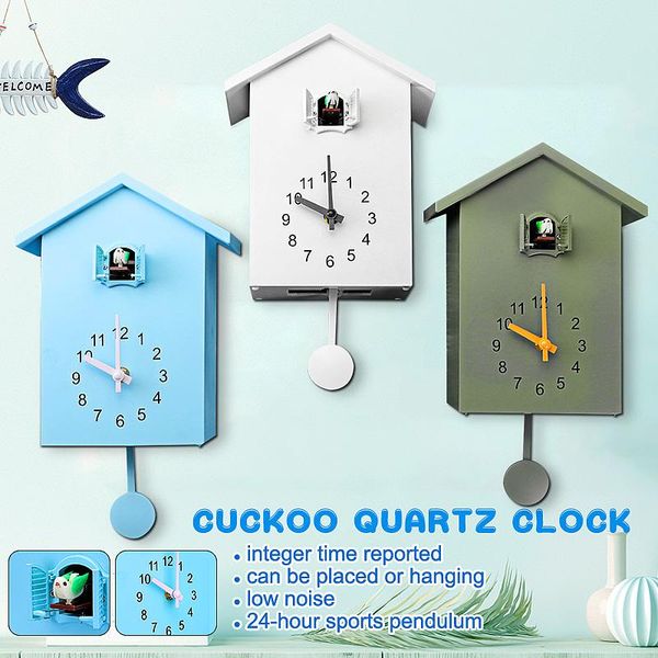 

wall clocks modern plastic bird cuckoo design quartz hanging horologe clock timer for home living room office decor