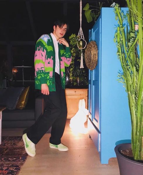 

men's sweaters golf wang landscape cardigan men and women landscape painting color cardigan sweater loose knit golfwang trend wild swea, White;black