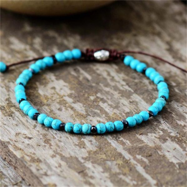 

link, chain boho bracelet mens beaded simple braided handmade bracelets couples jewelry wholesale, Black