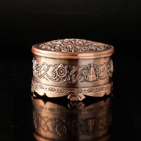 

high-quality copper alloy eight auspicious symbols portable burner mini censer buddhism temple home decor coil incense decorative objects &