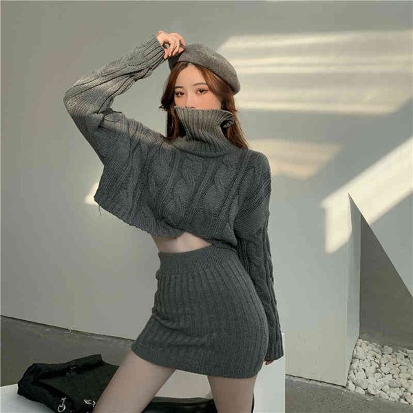 

make firm offers to south korea she wear a joker twist turtleneck midriff package buttocks' hair suit dress 210429, White