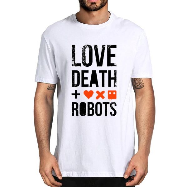 

men's t-shirts 100% cotton love death&robots science fiction series animation novelty t-shirt women casual streetwear eu size tee, White;black