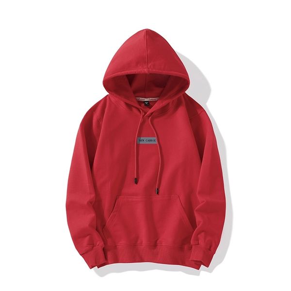 

2020 new men's autumn simple loose hooded sweater youth fashion trend sleeve, Black