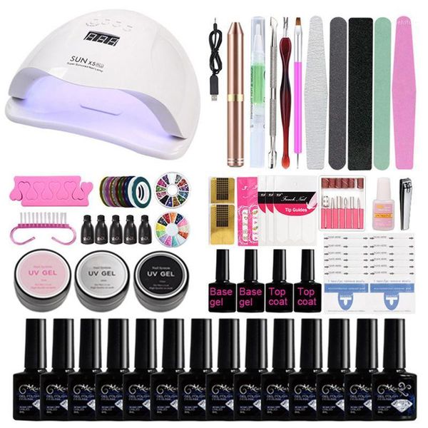 

nail art set uv lamp drying and electric drill gel polish kit quick building extension kit1