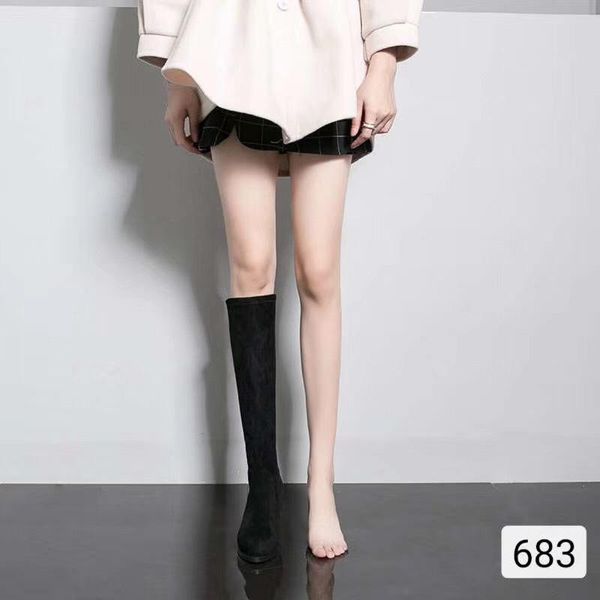 

boots net red the and women's are solid color warm elastic, Black