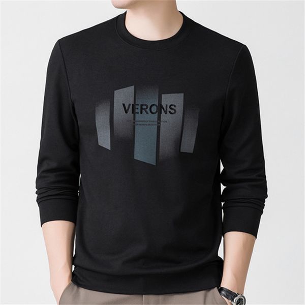 

autumn men's thin fashion t-shirt loose pullover casual long sleeve round neck sweater coat, Black