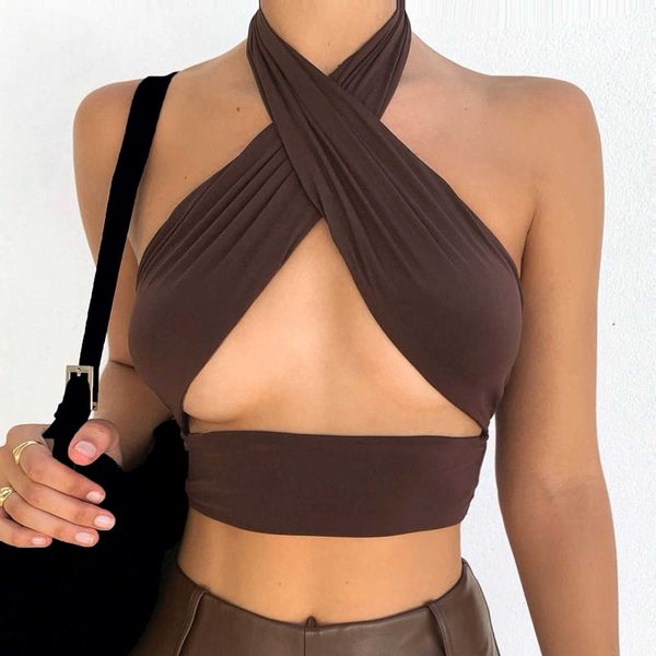 Sexy Fashion Women Summer Crop Top Nightclub Elegante fasciatura Short Ladies Top donna party night bralette crop top streetwear X0726