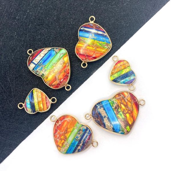 

charms turquoise heart pendant necklace natural stone jewelry charm plating process diy making earrings accessories, Bronze;silver