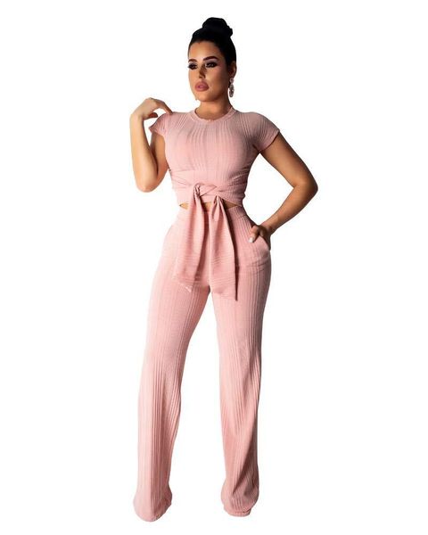 

women's two piece pants womens casual outfits - tie front crop with long tracksuit set, White