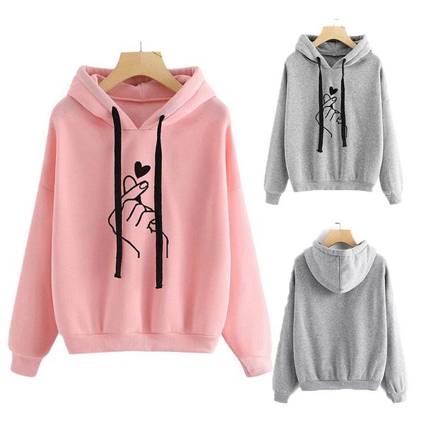 

women's hoodies & sweatshirts women spring autumn long sleeve print hooded pullover sweat sports jooger plus size, Black