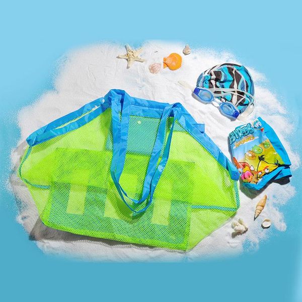 

1pcs outdoor swimming beach bag foldable mesh waterproof for kids toy tote bags sport storage