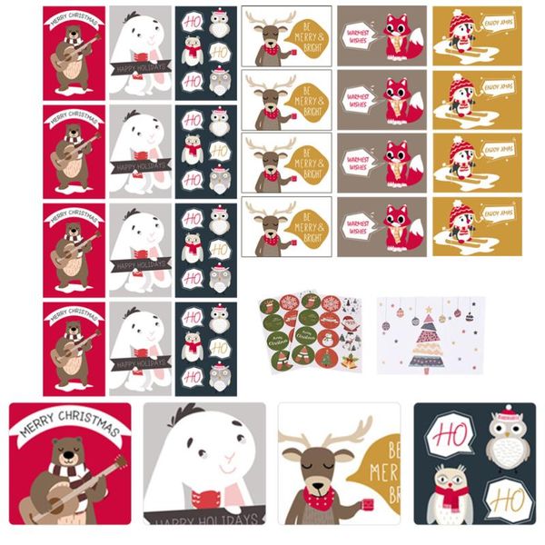 

greeting cards 1 set exquisite christmas paper with envelope stickers