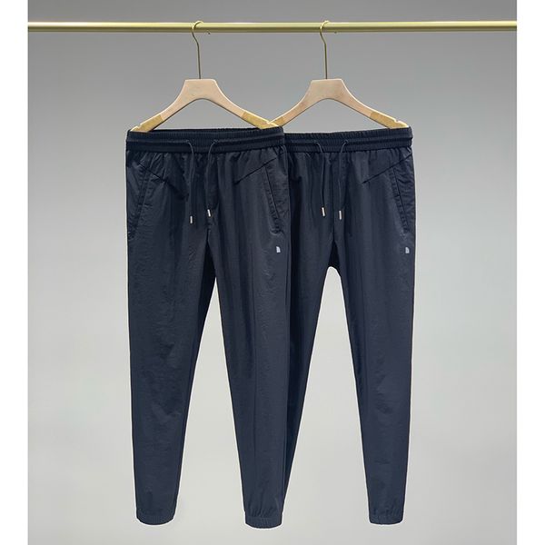 

mens casual pants fashionable breathable men sports quick srying pants elastic loose tie trousers 2022 summer wear, Black