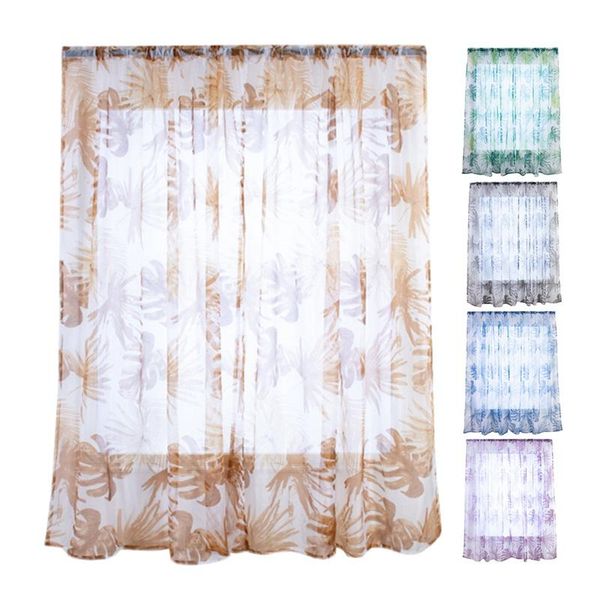 

curtain & drapes brilliant flower pattern vines leaves door scarf modern valances tulle sheer curtains window drape panel