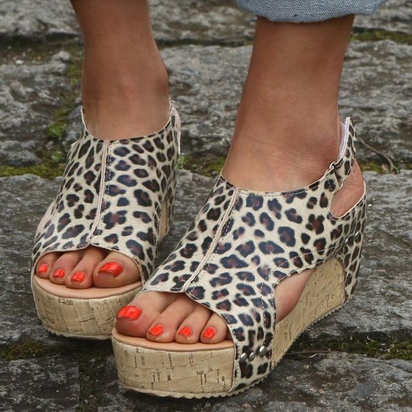 

dress shoes women summer sandals ladies vintage pu leather wedge woman chunky mid heels peep toe zapatos de mujer sandalias #g4, Black