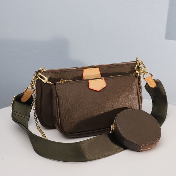 

hh luxurys designers bag favorite multi accessories 3 pcs set women crossbody purse messenger bags handbags flowers shoulder strap lady leat