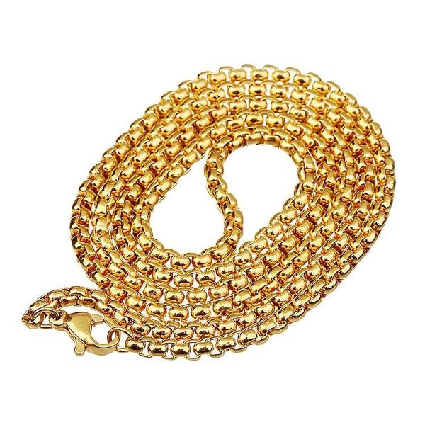 

stainless steel 3mm 24inch 30inch box chain gold color silvery l001 chains, Silver