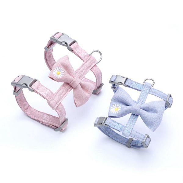 

cat collars & leads collar harness leash set adjustable bowknot decor pet kitten traction halter strap products accessories belt