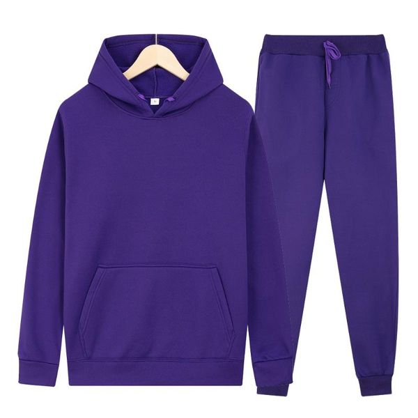 

men's hoodies & sweatshirts 2021 ladies casual wear suit set hoodies+pants sportswear men/women solid color pullover+pants autumn winte, Black