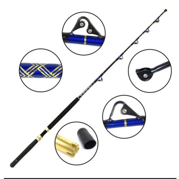 

boat fishing rods oloey 1 piece 5'6'' saltwater heavy trolling rod big game conventional pole 50-80 lb 80-130lb 5+1 roller gu