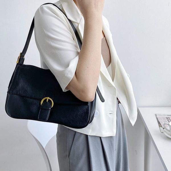 

evening bags women's bag korean version large capacity shoulder fashion underarm pu leather retro hand-held stick trend crossbody