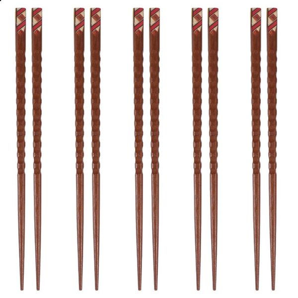 

chopsticks 1 set 5 pairs practical ironwood pointed