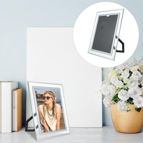 

frames 1pc deskpo holder simple crystal picture frame display rack