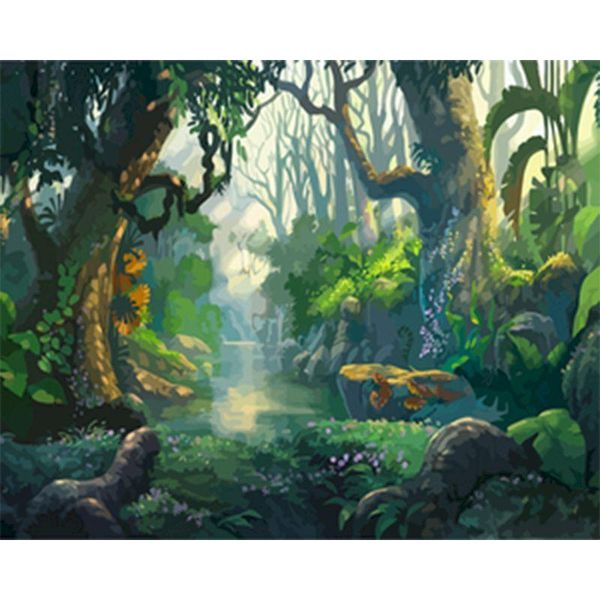

paintings gatyztory frame diy painting by numbers fantasy forest coloring wall art picture acrylic paint