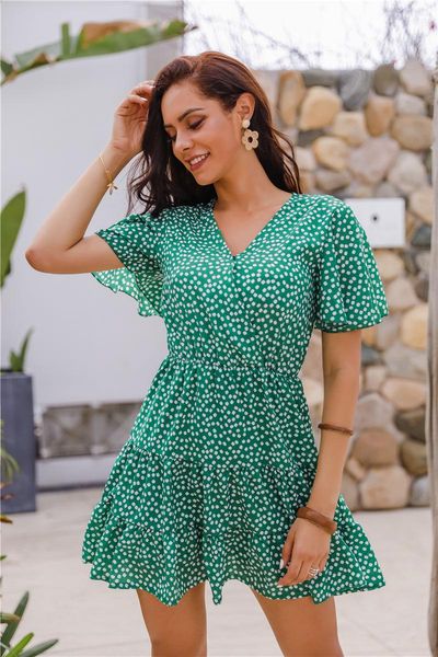 

female v-neck printed dress pregnancy maternity gown clothes dresses, White