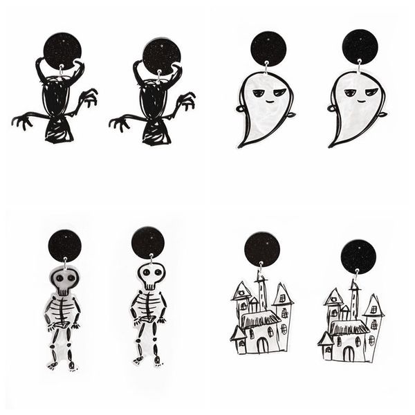 

halloween house picture earrings high-quality kirsite fan fashion collection