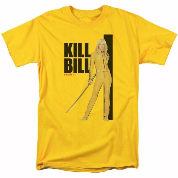 

Kill Bill Yellow Suit Poster T Shirt Licensed Martial Arts Movie Retro Yellow, White;black