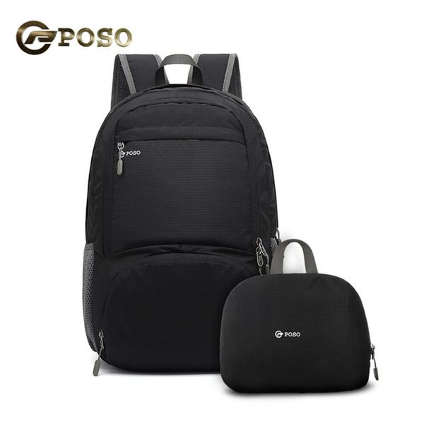 

backpack polyester 15 inch lightweight bagpack outdoor waterproof lapfolding storage bag rugzak black travel back pack