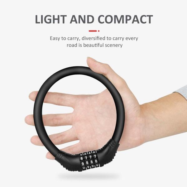 

bike locks mountain bicycle ring lock security 4digit combination password anti-theft portable fixed cable chain
