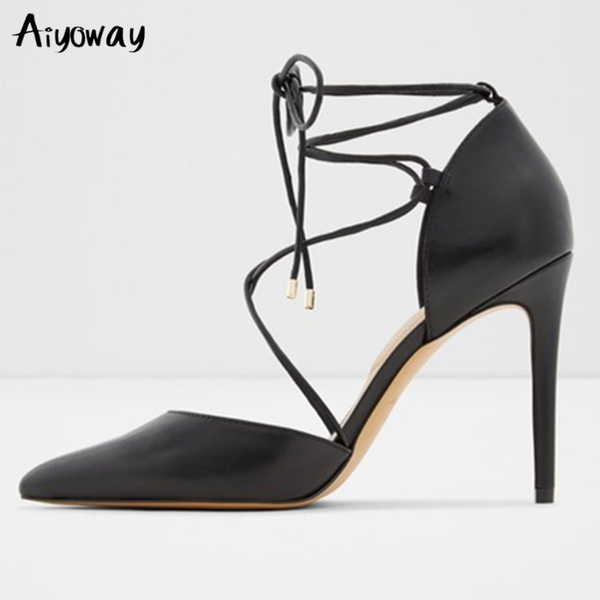

dress shoes aiyoway est women high heels pumps stiletto pointed toe party ankle strappy black ladies wedding