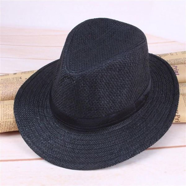

wide brim hats outdoor summer casual travel cowboy cap panama men straw hat sunhat, Blue;gray