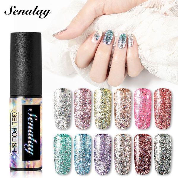 

nail art kits senalay 5ml rainbow platinum gel polish bright for design led/uv lamp