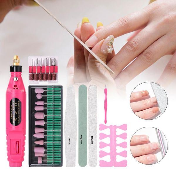 

electric portable professional polishing pedicure adjustable speed nail drill machine tool home salon usb charging art kits