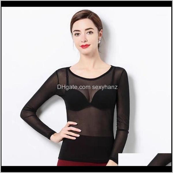 

womens tshirt spring summer gothic black vintage elastic see through mesh under t shirt high street office lady basic tee shirts zdk6t, White