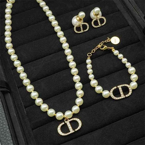 

75% off outlet online family new pearl necklace pig nose necklace women's simple net red same bracelet earrings, Silver