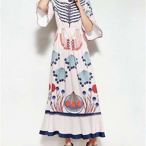 

runway dresses european and american spring summer catwalk show st collar retro print big swing lotus leaf sleeve a word dresses(s-3xl) uvzs, Black
