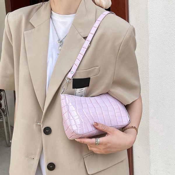 

evening bags women pu bag alligator pattern shoulder underarm retro casual ladies small purse vintage mini handbag tote