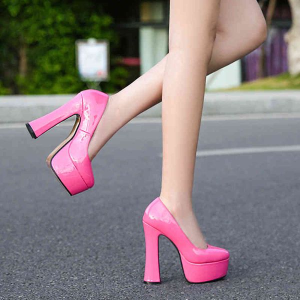 

dress shoes new model catwalk show 14cm high heels women's banquet party round toe wear single large size 35-46 en9x, Black