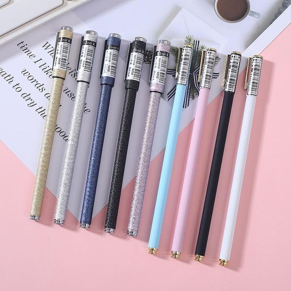 

gel pens 40 pcs/lot fashion frosted metal pen cute 0.5mm black ink neutral school writing supplies promotional gift