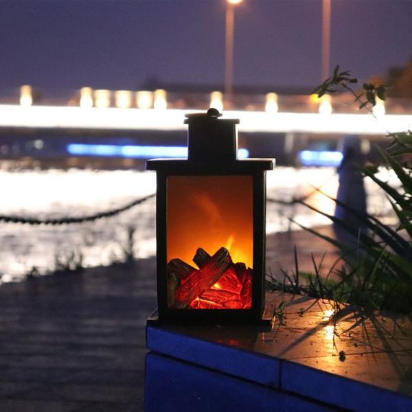

pcs fireplace led burning effect lantern light lamp durable for garden lawn bedroom lamps