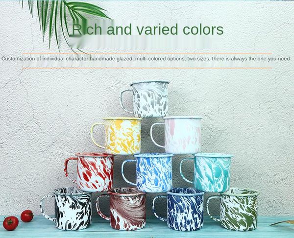 

mugs creative enamel retro cup home drinking ceramic tea fashion simple mug mouth coffee