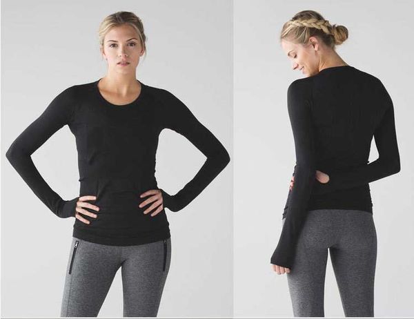 

tees designer womens t-shirt clothing tracksuit yoga clothes swiftly tech sports women long-sleeved running quick-drying fitness with high, White
