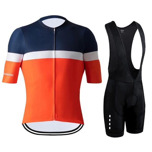 

racing sets la passion cycling jersey set 2021 men bicycle wear clothing summer mtb road bike shorts suit anti slip maglia da ciclismo, Black;blue