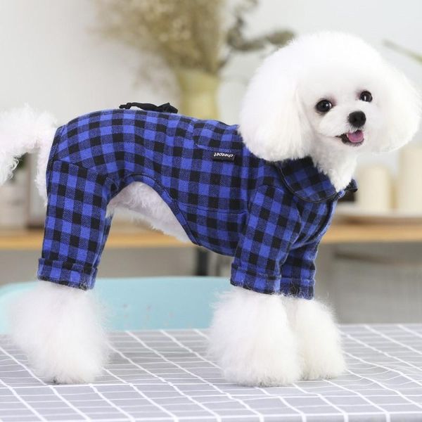 

dog apparel pets dogs products supplies winter fashion plaid jumpsuits clothes