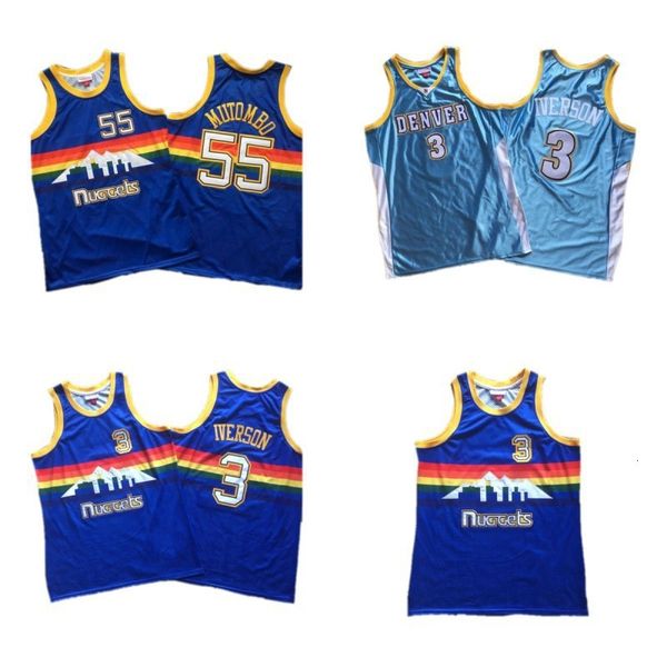

tracksuit jerseys a jersey nuggets no. 55 3 iverson embroidered basketball, Gray